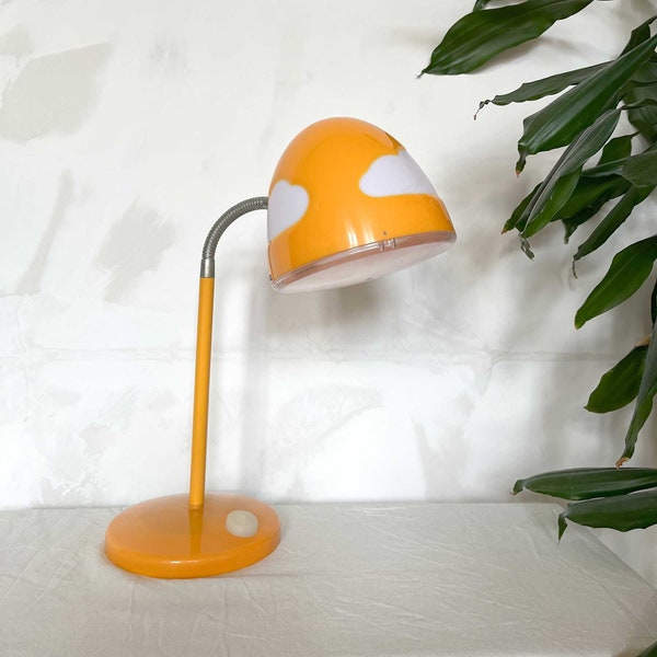 Lampe de table vintage Ikea Skojig Orange Cloud des années 90