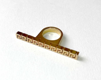 Versace Gold Logo Ring Bar