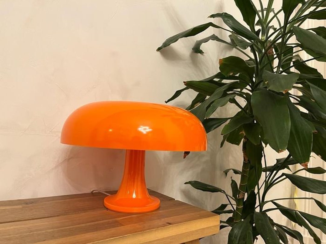 Original Artemide Nessino Mushroom Lamp Orange Etsy