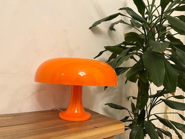 Lampe champignon Artemide Nessino originale orange - Etsy France