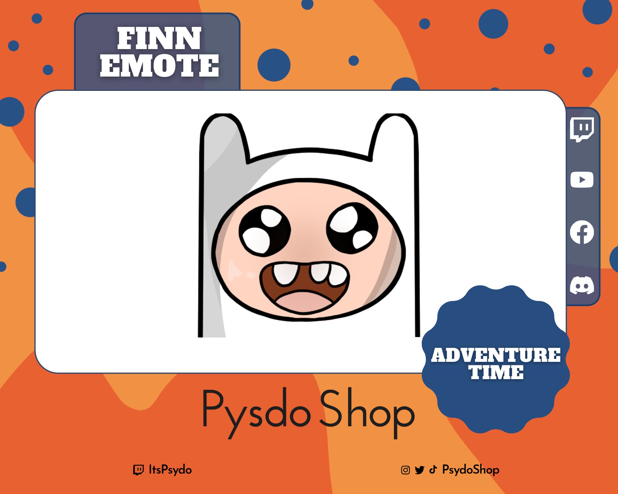 Finn adventure Time Twitch Emote Discord Emote Cute Emote Etsy Israel