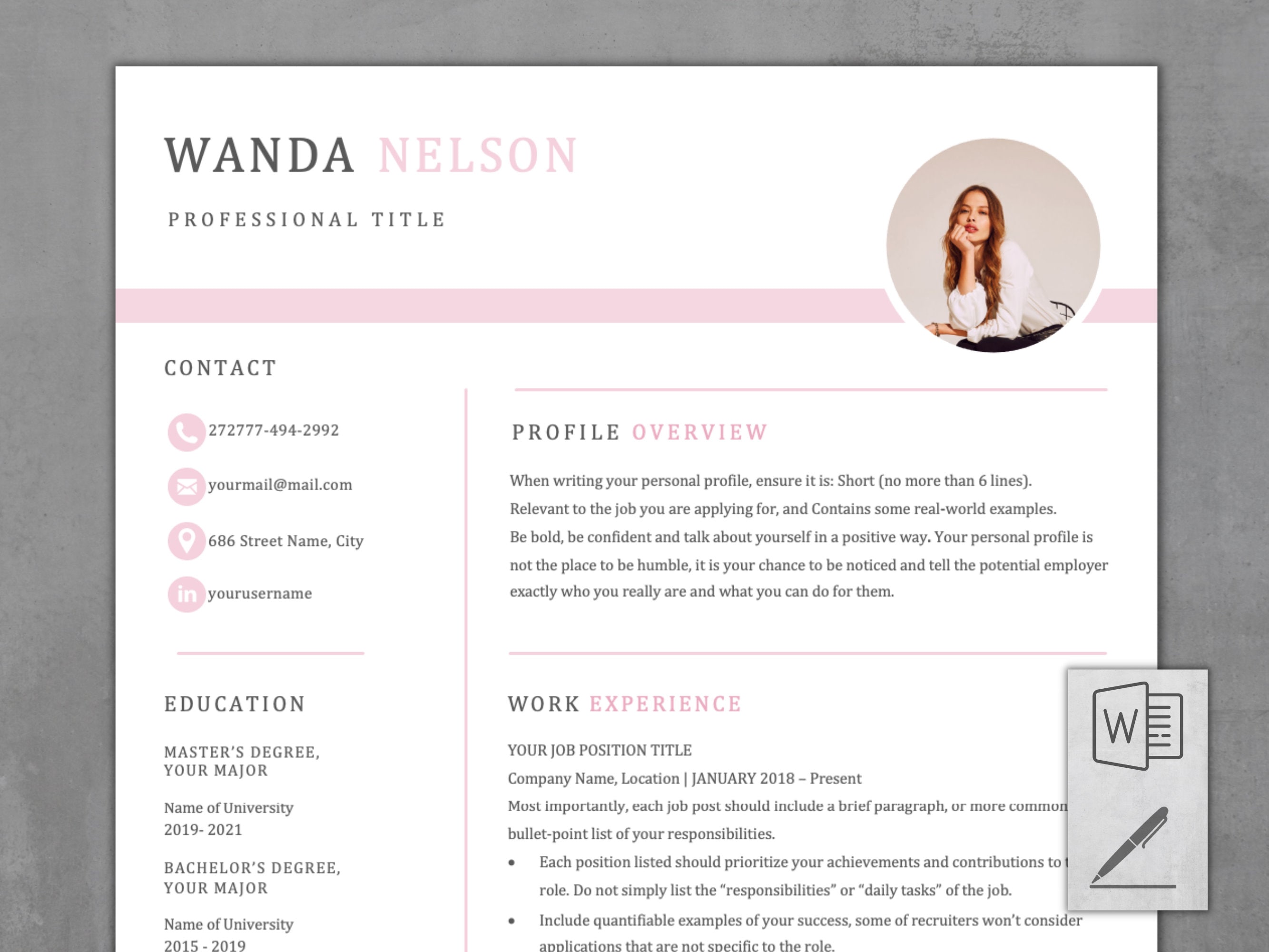 2024 Modern Resume Template for - Il Fullxfull.3642895819 F6xi 