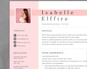 Pink Resume Template: Modern CV Design with photo