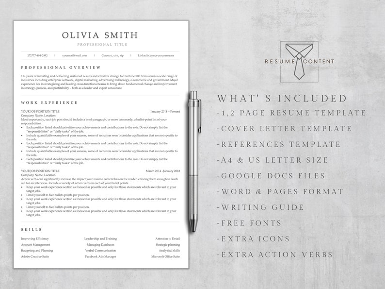 ATS Resume Template | Modern, Professional (Word, Pages, Docs) image 7