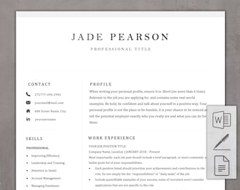 Minimalist Resume Template: Modern CV Design (Google Docs, Word, Pages)