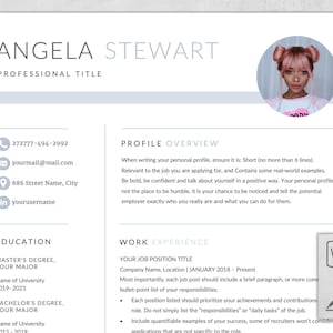 2025 Resume Template with Photo | Word and Pages Resume Template | Girl Resume Templates |Modern Resume Template |1,2 Pages Resume Templates