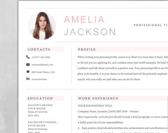 Modern Resume Template: CV with Photo, Cover Letter