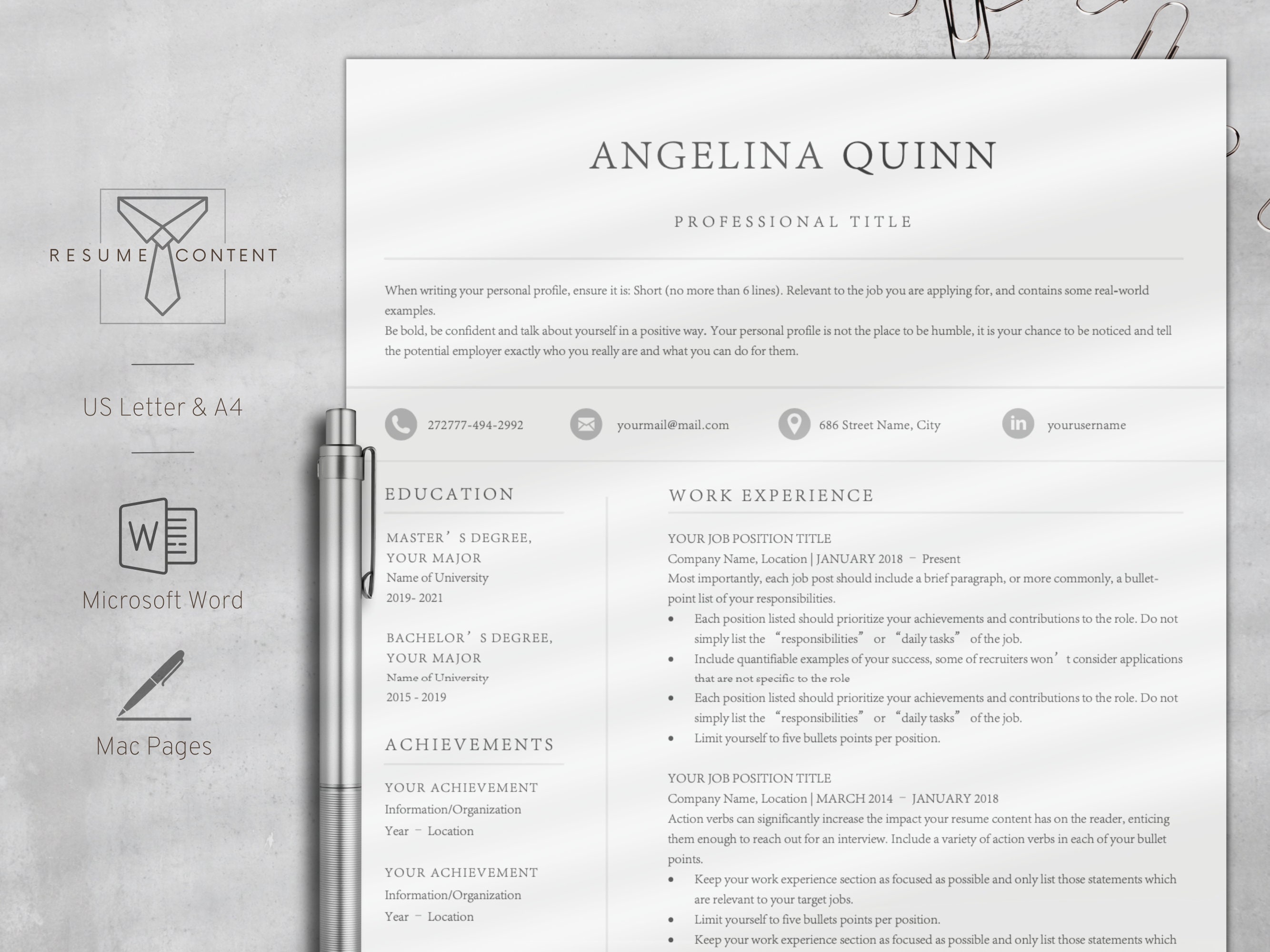 2025 Minimalist Resume Template Clean Resume Resume Template for Word