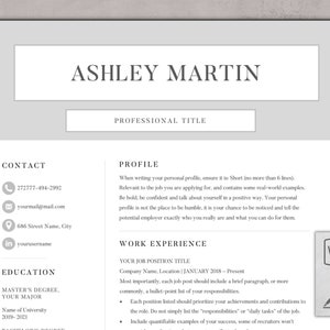 Word Resume Templates | Word Template for Resume | Word CV | Simple Resume Template | Minimalist Resume Template Word | Editable Resume