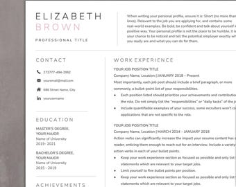 Plantilla de currículum moderna: carta de presentación y referencias (Google Docs, Word, Pages)