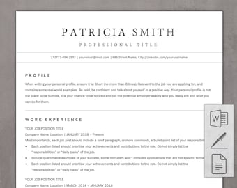 Minimalist Resume Template: Professional CV for Google Docs, Word, Pages