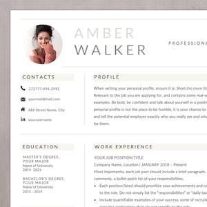 Modern Resume Template with Photo: Professional CV Design