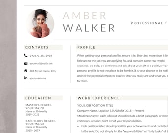 Plantilla de CV moderna con foto: Diseño profesional de CV