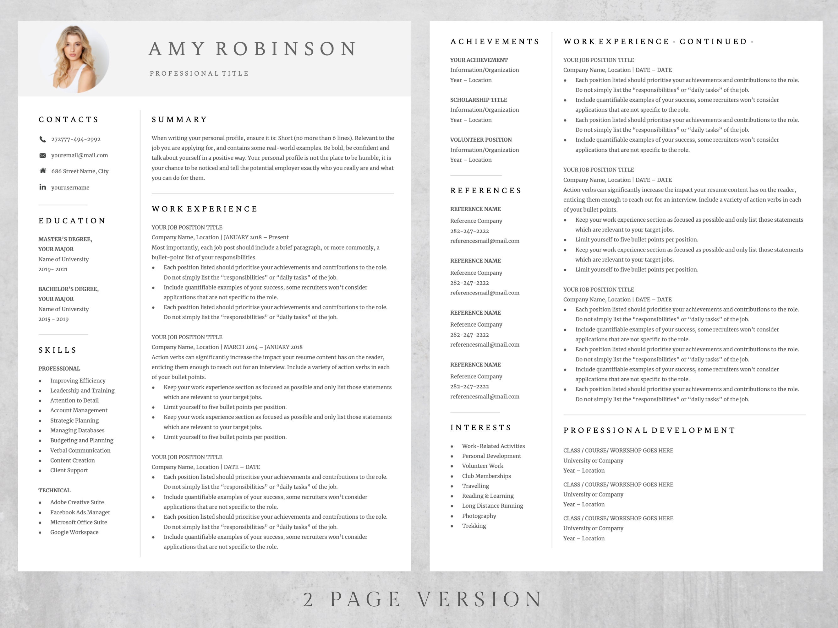 2024 Google Docs Modern CV Template Clean Minimalist Resume Template