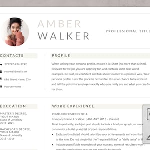 2024 Resume Template with Photo | Professional Modern Resume Template for Word, Pages | Clean Modern Professional Resume | CV Template