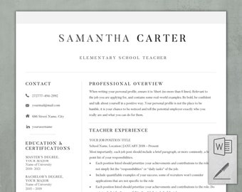 Modello di curriculum vitae per insegnanti in formato Word/Pages (download immediato)