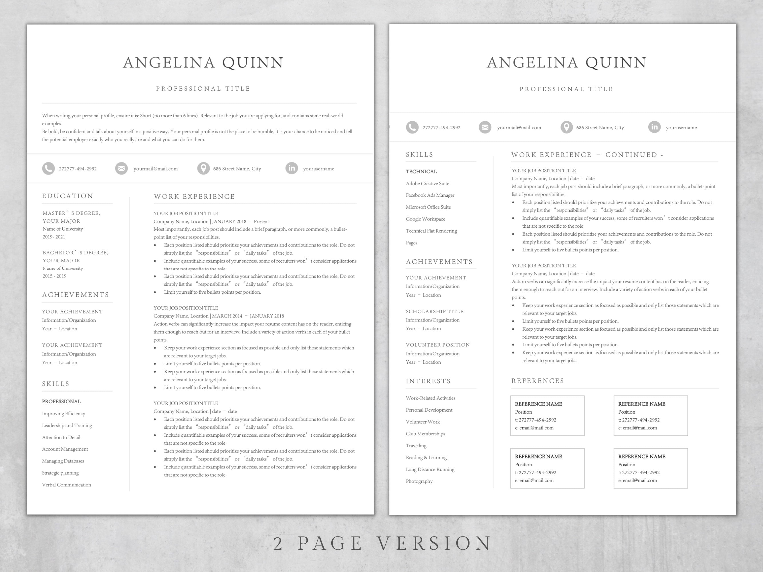 2025 Minimalist Resume Template Clean Resume Resume Template for Word