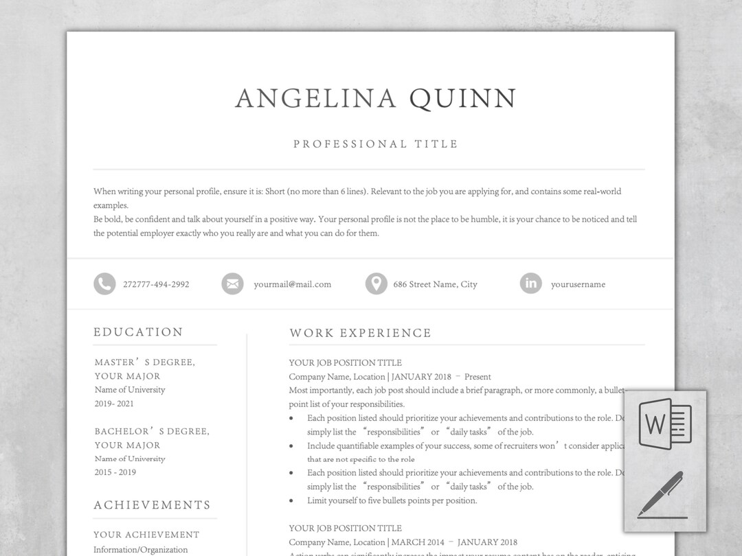2025 Minimalist Resume Template Clean Resume Resume Template for Word