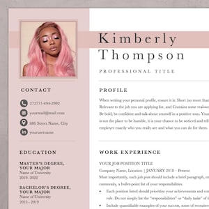 Pink Resume Template: Modern CV Design