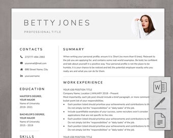 Professional Resume Template for Google Docs, Word, Pages (Digital Download)