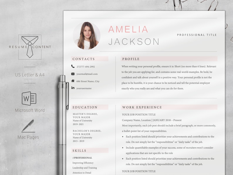 2025 Modern Resume Template CV Template Word Pages Resume Template Il 794xN.3595322352 Na40