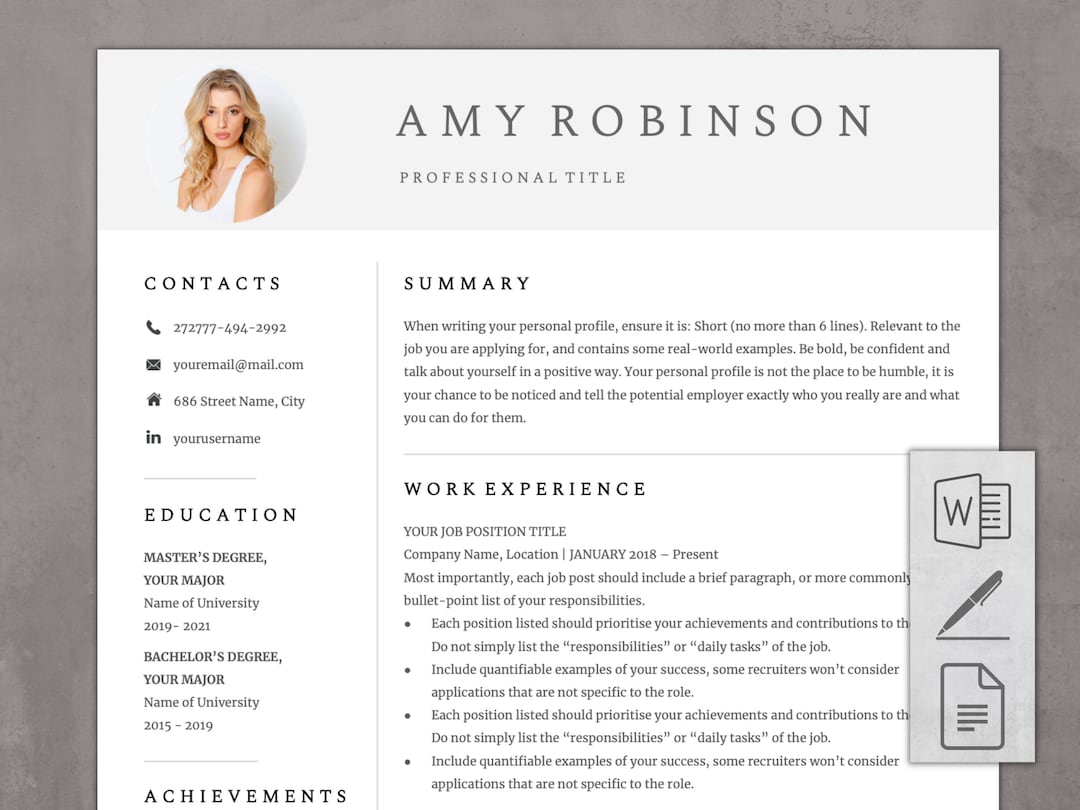 2025 Google Docs Modern CV Template | Clean Minimalist Resume Template ...