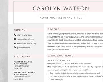 Modern Resume Template: CV, Cover Letter, Icons (A4/US Letter)
