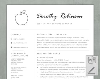 Modello di curriculum vitae moderno per insegnanti, CV professionale per scuole (Word, Pages)