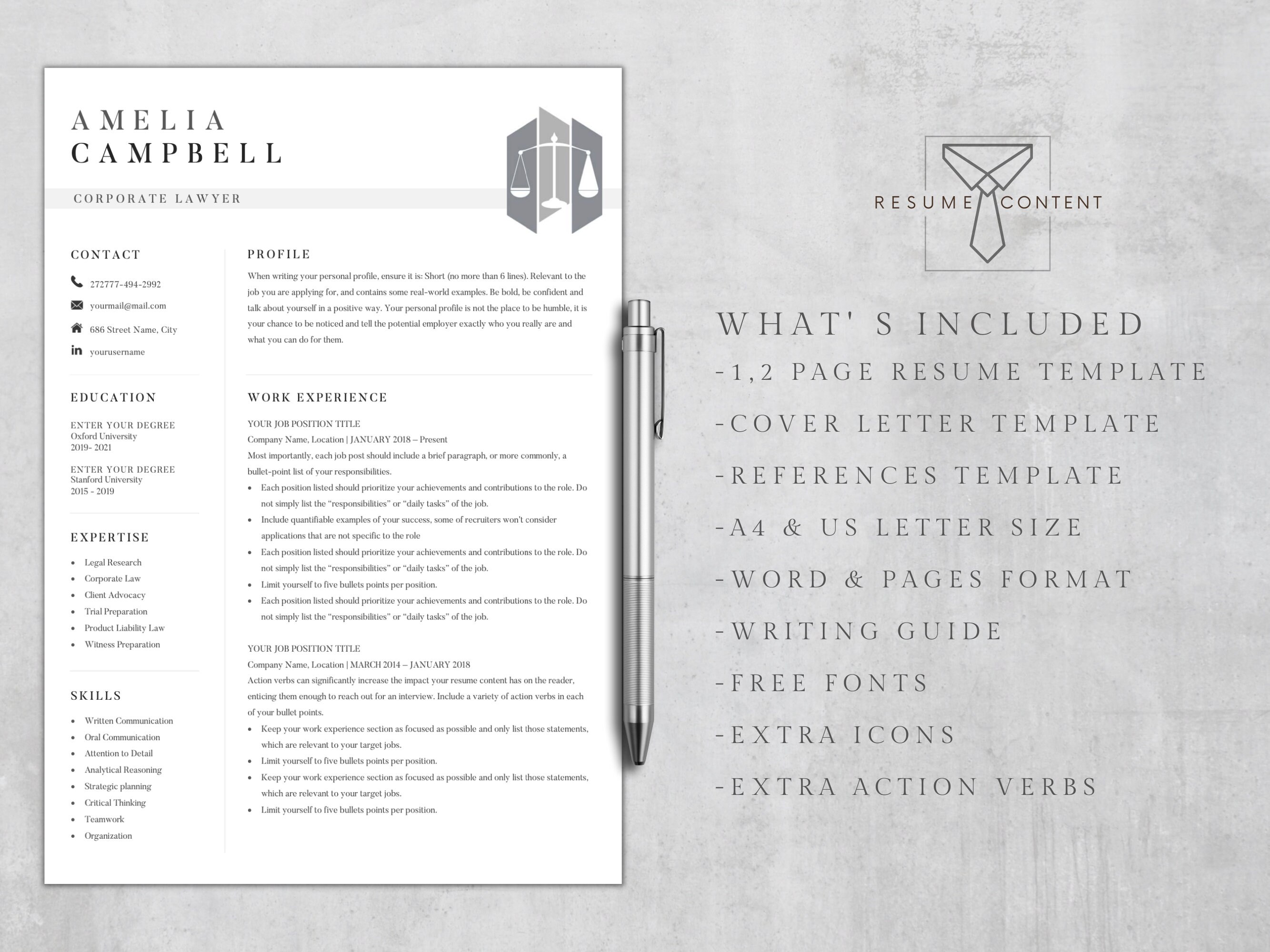 Professional Legal Resume Word amp pages - Il Fullxfull.3590928718 8r5p 