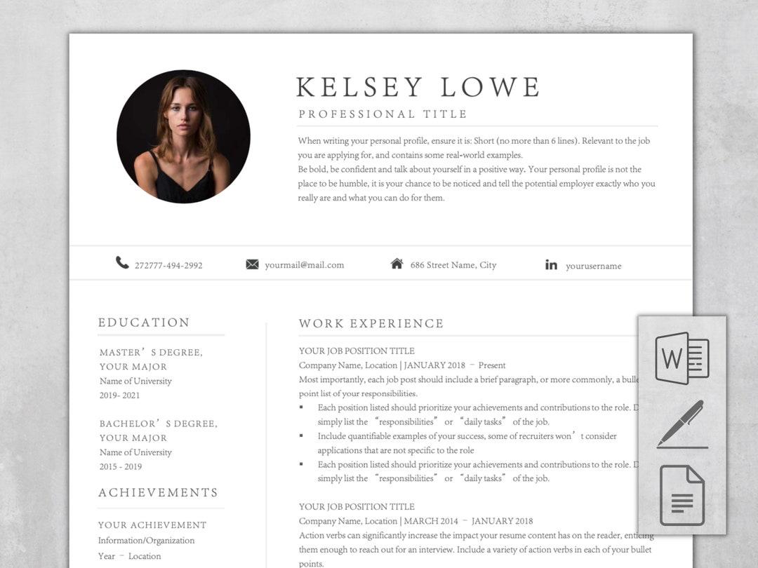 Google Docs Resume Photo Resume Template Resume Template for Word Google Docs Resume Photo Resume Template Resume Template for Word