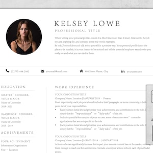 Könnte beinhalten: Eine Lebenslaufvorlage mit einem professionellen Kopfbild, Kontaktinformationen, Abschnitten zu Ausbildung, Berufserfahrung und Leistungen. Die Vorlage soll Bewerbern helfen, einen optisch ansprechenden und informativen Lebenslauf zu erstellen.