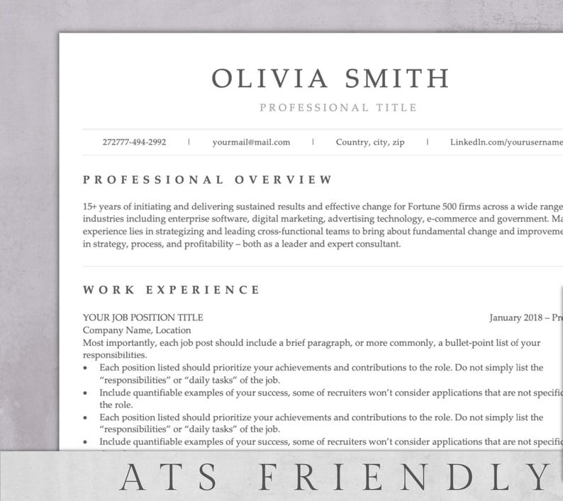 ATS Resume Template | Modern, Professional (Word, Pages, Docs) image 1