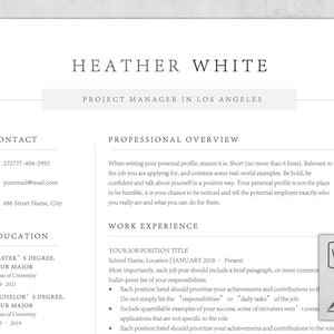 2025 Minimalist Resume Template | Professional Resume Template for Word and Pages | Resume, Cover Letter, References Template | CV Template