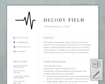 Medical CV Template | Nurse, Doctor, NP Resume (Word, Pages)