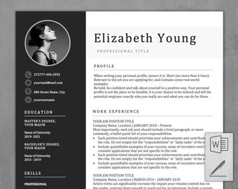 Resume Template for Word | Modern Resume for Pages | CV Word and Pages | 3 Page Version | Resume with Photo | Resume with Picture 2024