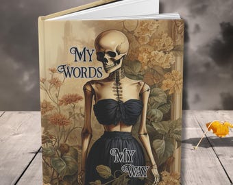 Gothic Planner, Goth Journal Hardcover, Lined Notebook Gift, Blank Hardcover Journal, gothic journal, gothic junk journal, witchy journal