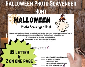 Halloween Photo Scavenger Hunt Game (Digital Download)
