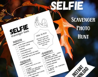 Selfie Scavenger Hunt | Fun Party Game (Instant Download PDF)