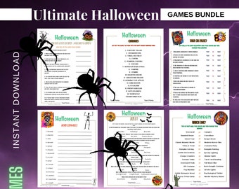 Halloween Games Bundle for Adults | Printable Party Activities (PDF)