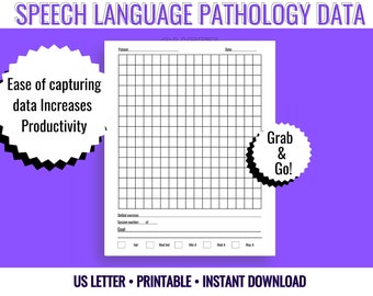 SLP Data Tracker | Speech Therapy Progress Sheet | Language Pathology Tool | Universal Exercise Log | Printable