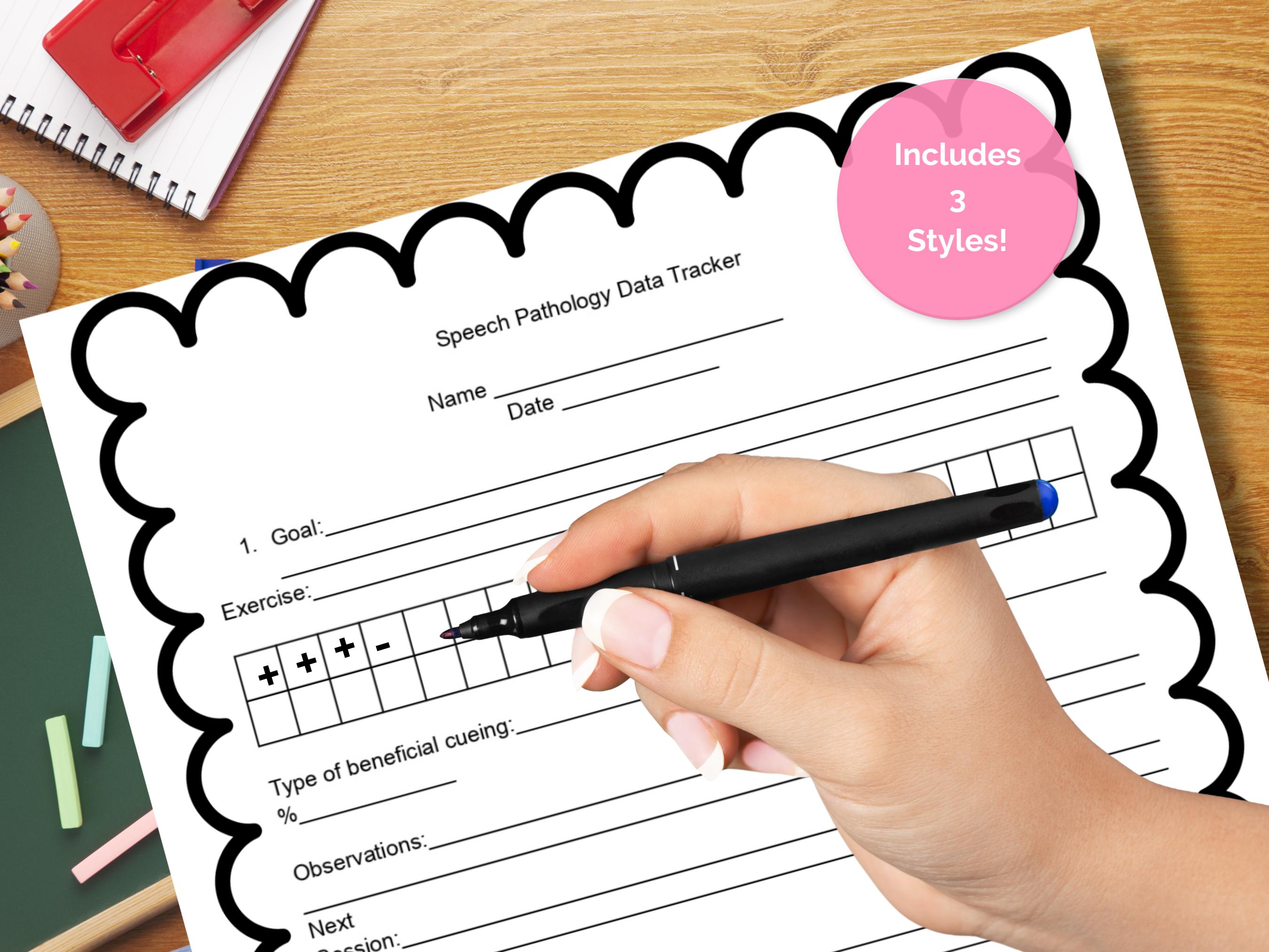 Speech Therapy Data Collection Instant Printable, SLP Progress Tracking ...