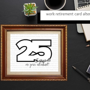 25° Carta di Pensionamento Alternativa per Dipendenti Cartelli per la Pensione Sociale Bacheca Celebrazione di 25 Anni di Servizio Aziendale 25° Pensionamento DIGITALE