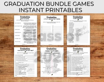 Graduation Party Games | Class of 2025 Printable Bundle (Digital Download)