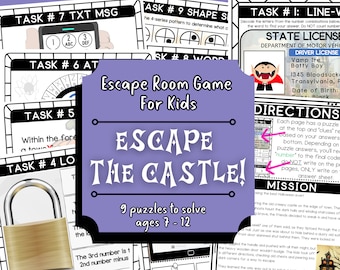 Castle Escape Room Game | Kids Mystery Puzzle, Ages 7-12 (Digital Download)