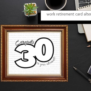 30周年記念退職カードの代替品 従業員退職の看板 メッセージボード 30年間の勤続を祝う 企業30周年記念デジタル