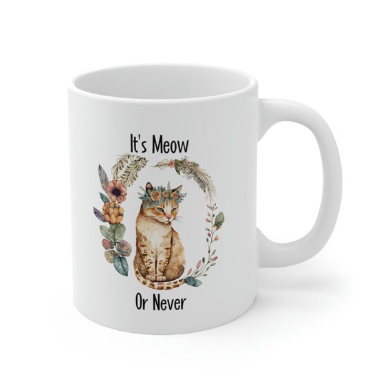 NEW Meow or Never Cat Mug