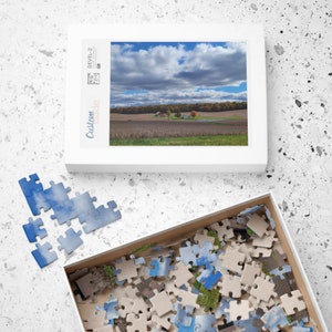 Red Barn Puzzle 1000 Pieces | Country Scene Jigsaw | Adult Teen Farm Landscape Game | Rural Americana Decor Gift