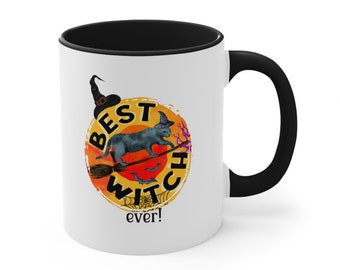 Witch Ever Cat Mug, Halloween Coffee Cup