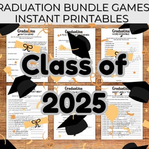 10 Printable Graduation Party Games | Digital Download | Class of 2025 Activities | Grad Celebration Fun Pack | DIY Decor