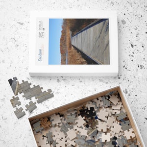 Pierpuzzel aan het meer | Natuurpuzzel van 1000 stukjes | Houten doklandschapsspel | Uitdaging voor volwassenen | Cadeau schilderachtig meer